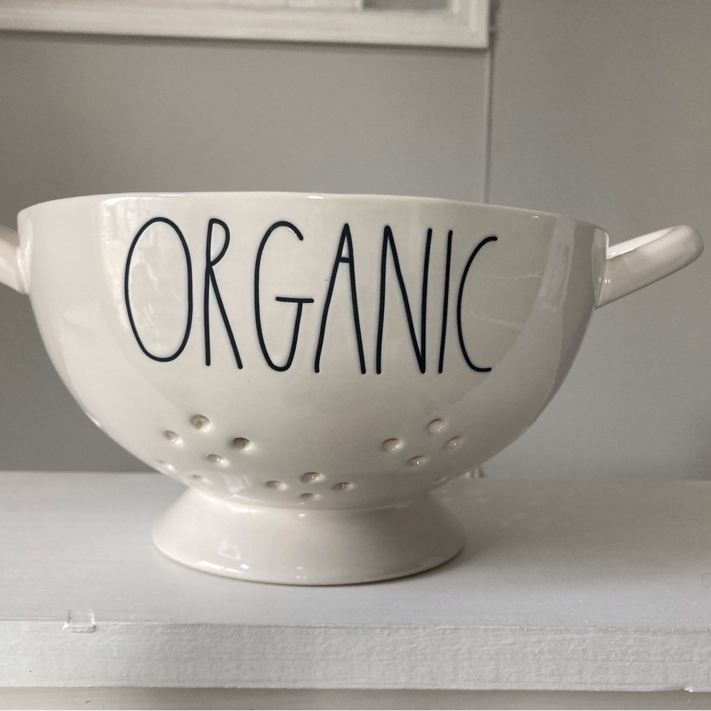Rae Dunn Cream Ceramic Colander - Organic Design